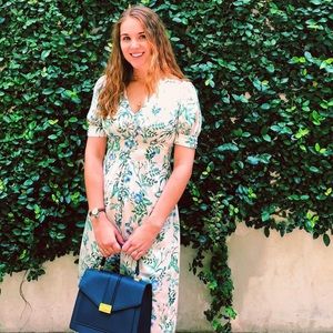Gal Meets Glam Floral Satin Midi Dress
